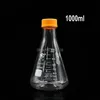 1pcs Borosilicate glass conical flask with yellow spiral lid capacity 250/500/1000/2000ml Laboratory glass container