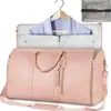 Storage Bags Duffle Bag With Shoe Pocket Capacity Waterproof Travel Internal Straps Detachable Garment For Organized