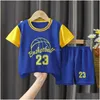 Giyim Setleri Yaz Çocuk Tshirt Seti Erkek Basketbol Giyim Baskılı Dijital Dijital Okul Öncesi Hızlı Kurutma Tank Toplu Giyim 312 Dhngl