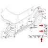 40st Chassis Engine Guard Metal Nut/Skruvbrickor U-formklipp för BMW E46 E92 E90 F10 Bil Fender stötfångarskruvar