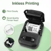 الطابعات Mini Thermal Label Printer Wireless Bluetooth Label Maker آلة وضع العلامات اللاصقة لملصقات مجوهرات الباركود الباركود