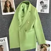 Costumes de femmes Blazers printemps automne de haute qualité à manches longues Blazer Blazer Double bouton Veste dames Business Work Wear Foral Coat Femmes OUTERWEA C240410