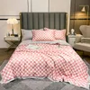 Pink Geometrische karierte Eisseide Summer Quilt Girls Frauen kühle Seidendecke luftable Abdeckungsbetten