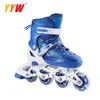 Kids Roller Skates Single Row Four Pu Wheel Skating Shoes Outdoor Sports Skates Flash Inline Blue Sneakers Rollers Shoes Patines