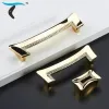 Luxury Gold Czech Crystal Cabinet Door Knobs and Handles Furnitures Cupboard Wardrobe Drawer Dresser Pull and Hidden Handle