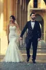 Vestido de noiva 2024 New Style Church Bridal Gown Lace Mermaid White Lace Appliques Strapless Wedding Dresses With Lace Up