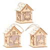 Christmas LED Light Wooden House Luminous Cabin décorations de Noël pour la maison Diy Tree de Noël Ornements suspendus Nouvel An Navidad