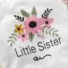 Zafille salto invernale per ragazze per bambini Rompeggiatori floreali tutela per bambini outfit 2pcs Sweet Kids neonati abbigliamento