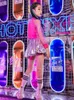 2020セクシーな女の子ジャズダンスコスチューム輝くストリートダンス服ガールモダンダンスコスチューム子供ヒップホップダンスコスチューム