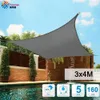 Tewango 3x4m Sun Shade Sail Arc Rectangle Garden Patio Sunscreen Home Canopy Shade 95% UV Blocks Heavy Duty Outdoor Rain Tarp