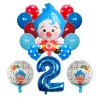 14pcs/set Plim Clown Foil Number Balloons Latex Air Globos Children Baby Shower Birthday Party Decorations Kids Inflatable Toys