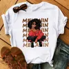 T-shirt da donna con stampa grafica del cuore Bellissima maglietta africana Black Girl Casto