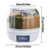 Storage Bottles Grain Dispenser 360 Degree Rotating Rice Sealed Dry Cereal Bucket 1-Click Output Box