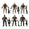 6pcs Action Figure Soldati dell'esercito giocattolo con armi / figure militari Modella eroica del solidone militare mobile per boy regali 240326