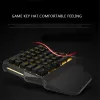 Teclados com um teclado para jogos com uma mão metade dos teclados de jogos pequenos com luz de fundo nkshopping