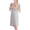 Ammande gravid pyjamas graviditet pyjamas sömnkläder mamma ammar nattklänning elegant moderskapssköterska klänning
