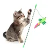 1pc Cat Teaser Wand Plastic Kitten Teaser Stick False Feather Cat Interactive Toy Funny Pet Training Toy Gat Wand Pet Supply