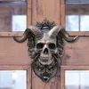 Skull Sheep Head Głowa Wisiorki ścienne Punk Retro Skull Doorknocker Dekoracyjne ozdoby szkieletowe Owce Statua Home Decor 240408