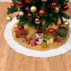 Sequined Christmas Tree Skirt Red/Silver/Gold/Pink 90/120cm Round Reusable Tree Blanket Creative Xmas Decorations for Home Party