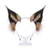 Belle fausse fourrure wolf oreilles bandeau réaliste coiffure animale moelleuse à fourrure réaliste lolita anime mascarade cosplay costume