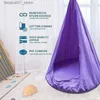 Hängmattor barn 100 cm utomhusuppblåsbar hängare svängande hållbar lätt att bära inomhus uppblåsbar kudde hängande stol liten tentq
