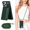 Crossbody blixtlås med fickkorthållare fyrkant för iPhone 11 12 13 14 15Pro Max 7 Plus SE X XS XR Neck Rem axelväska