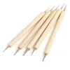 5pcs/set Many de madera Arte de clavos Pedting Pen Dual Arreglo de diseño Pintura Dibujo Accesorios de tracción Cepillos de manicura