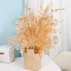 Fleurs artificielles pour feuilles dorées Grass Pe diy intérieur extérieur maison jardin de fête de chambre à coucher de chambre à coucher