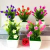 Konstgjord växt Lily Flower Pinecone Potted Plants Home Wedding Living Room Table Shop Decor Artificial Aquatic Plants Bonsai