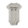 Bodyborn Bodysuits Double Trouble Twin Kids UNISEX Short Short Romper Suituits Outfits Boys Girls Born Crawling Clothing