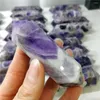 Figurines décoratives 8-10 cm Dream naturel Amethyst cristal Points doubles quartz minéral Reiki Energy Stones Folk Crafts Decor