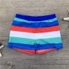 Novos troncos de menino de verão para natação colorida listrada maiô listrada infantil shorts de natação meninos de praia roupas de banho de praia