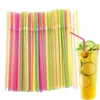 Disposable Cups Straws Drinking Multicolor Kunststof Flexible For Cocktail 100PCS Long