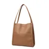 PU Tote Bag Large Capacity Trendy Shoulder for Girl Women Versatile Lady Purse Solid Color Shopping Handbag 240410
