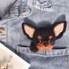 Pas de badge broch broche en feutre de laine fini en peluche poméranienne Bulldog Chihuahua Animal Wool Needlepoint Kit Wool Felt DIY