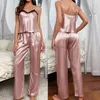 Sexy Nightwear V-Neck Pajamas Satin deux pièces STRAP Camipants Sleep Set Femmes Tenues Pyjamas pour femmes vêtements pour la maison