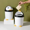 ペンギンのゴミ箱家庭用バスルームトイレベッドルームリビングルームゴミ箱キッチンプラスチックダストビン雑貨樽廃棄物ボックス