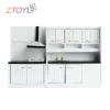 Miniatyr lyxigt vitt träskåp kylskåp kylmöbler för 1/12 dockor hus kök matsal dekoration