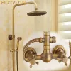 Luxury Nuovo bagno Surface Mount Brass Portieri del rubinetto del rubinetto Antitico Brass con Handshower + Tub Beccio