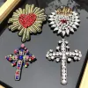 Manuelles Nagel Bead Patch Crucify Drill Color Heart Patch Kleidung DIY Accessoires Dekorative Kreuz Patch Abziehbilder