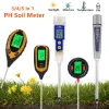 4 in 1/5 in 1 Soil PH Meter Sunlight PH Tester Garden Flowers Temp Acidity Meter Moisture Testing Tool Humidity PH Analyzer