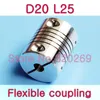 2pcs/lot Flexible Shaft Coupler Clamp Shaft Coupling D20 L25 4 5 6 7 8 6.35 mm 3D Printer Parts T8 lead screw