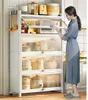 Étagères de cuisine étagères à plusieurs étages armoire avec porte d'armoires multifonctionnelles, baguettes, assiettes, casseroles,