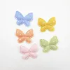 50pcs/lot 3.2*2.5cmポルカドットバタフライパッド付きDIYヘッドウェアヘアクリップ用のアップリケ