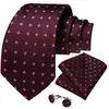 Neckband Deep Red Checkered Mens Ribbon Classic 8cm Business Wedding Party Accessories Pocket Square Cufflinks Gift Dibangu pendantc240410