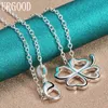 Pendant Necklaces 925 Sterling Silver Four Leaf Clover Pendant Necklace 16-30 Inch Chain For Women Party Engagement Wedding Fashion Jewelry 240410