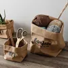 SHIMOYAMA Kraft Paper Flower Pot Waterproof Succulents Plant Pot Cover Reuseable Desktop Cosmetic Storage Bag Flowerpot Basket