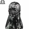 UNISEX Floral Print Men Women Silk Durag Summer Bandanas Long Tail Du Du Copertura per capelli Copertina Capo.