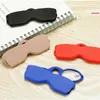 Solglasögon 2024 Soft Silicone Pince Nez Armless Nose Resting / Clip Reading Glasses Case Portable Fashion High Quality