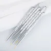 3PCS / Set Marble Match Handle Nail Art Brush Ligne Painting Drawing stylo Gel UV POLIS ACRYIQUE FRENSION BRIST